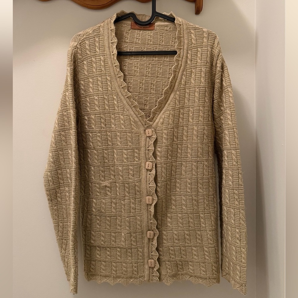 2 for $20. Women's Beige Knit Cardigan Sweater